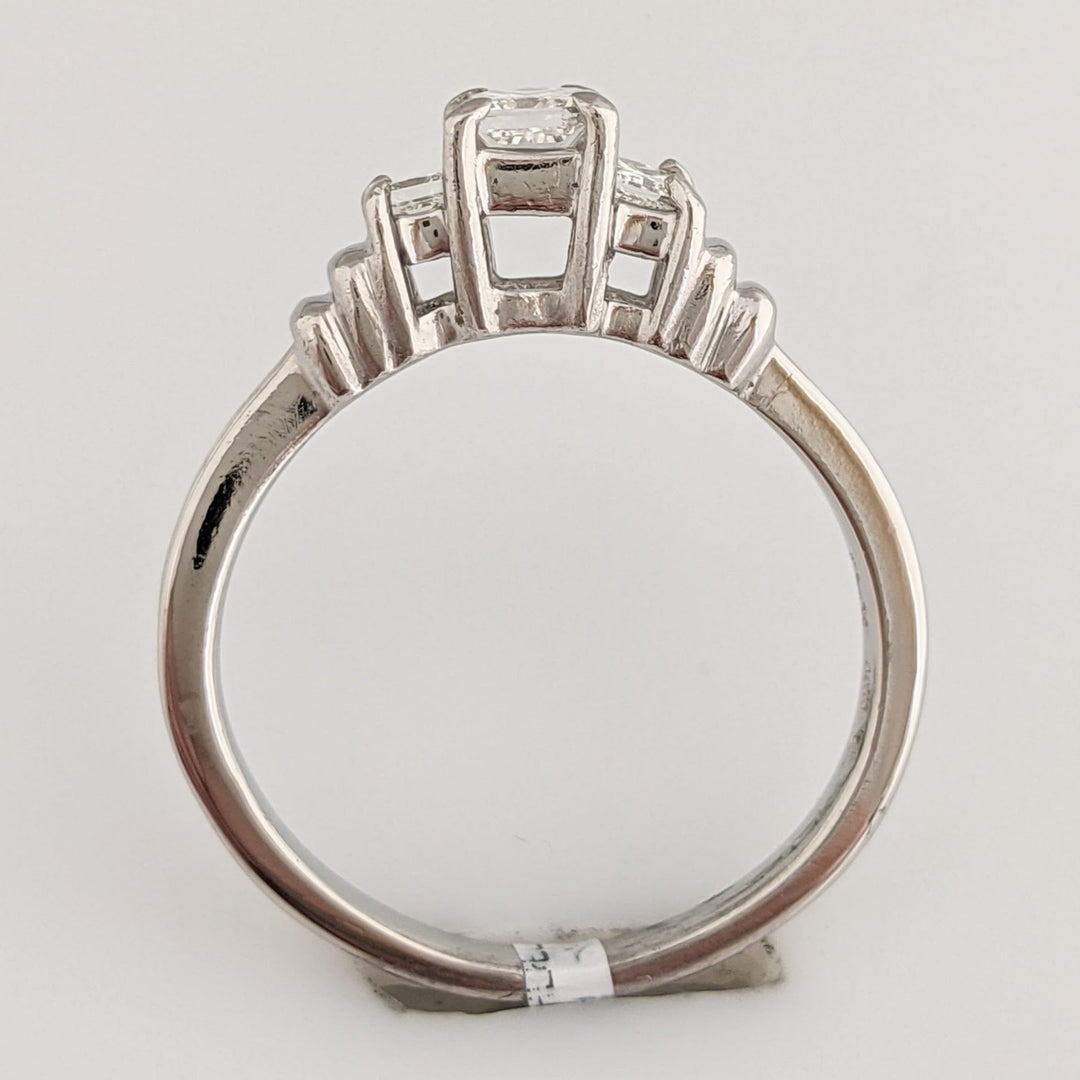 PLATINUM .58 CARAT TOTAL WEIGHT VS1 G DIAMOND PRINCESS CUT (3) ESTATE RING 5.2 GRAMS