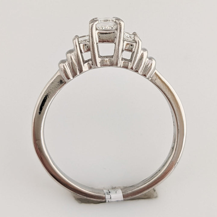 PLATINUM .58 CARAT TOTAL WEIGHT VS1 G DIAMOND PRINCESS CUT (3) ESTATE RING 5.2 GRAMS