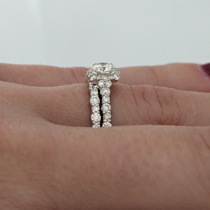 18KW .99CTW SI1 I DIAMOND ROUND (54) ESTATE RING 4.9 GRAMS