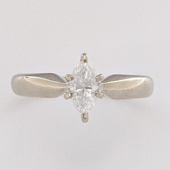 14K WHITE .33 CARAT TOTAL VS2 F DIAMOND MARQUISE ESTATE RING 3.0 GRAMS