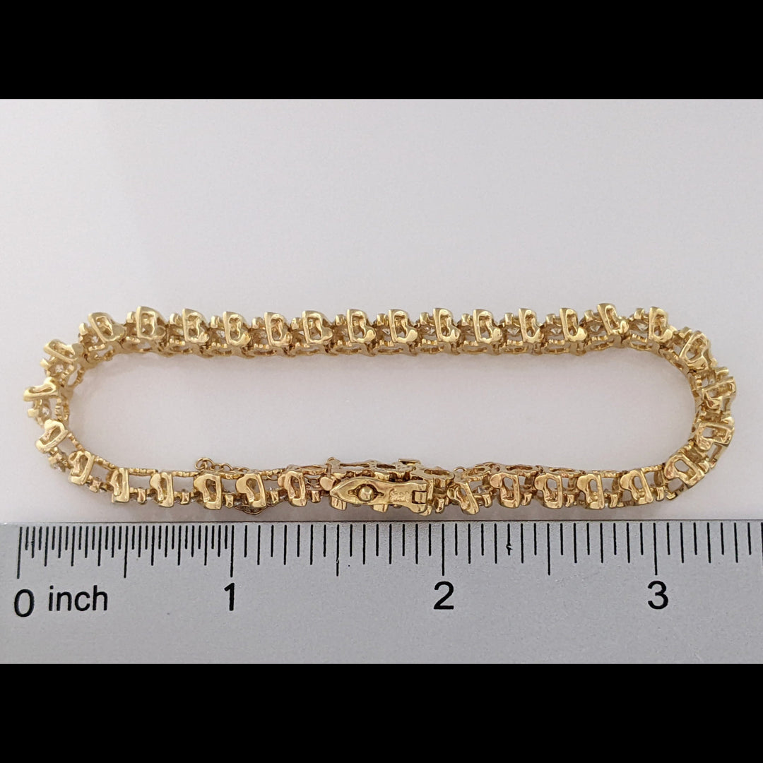 14K 4.90 CARAT TOTAL WEIGHT SI2 H DIAMOND ROUND (35) S- LINK ESTATE BRACELET 20.9 GRAMS