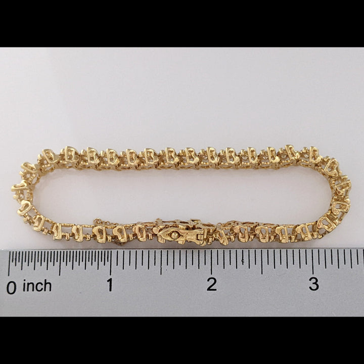 14K 4.90 CARAT TOTAL WEIGHT SI2 H DIAMOND ROUND (35) S- LINK ESTATE BRACELET 20.9 GRAMS