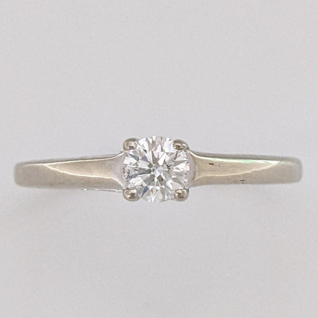 14K WHITE .29 CARAT TOTAL SI2 I DIAMOND ROUND SOLITAIRE ESTATE RING 2.3 GRAMS