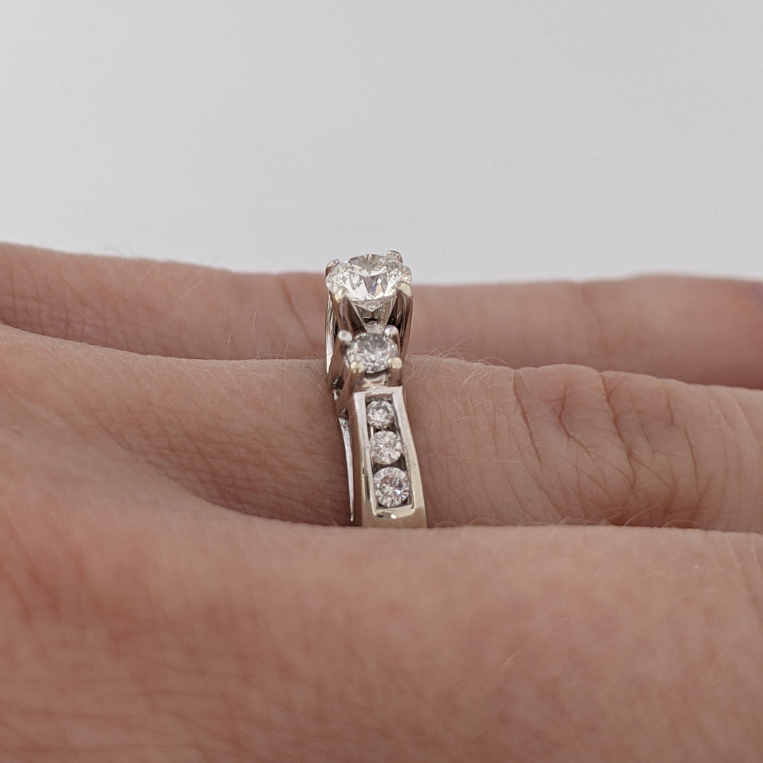 14K WHITE .53 CARAT TOTAL WEIGHT I1 G DIAMOND ROUND (9) ESTATE RING AND WRAP SET 4.0 GRAMS