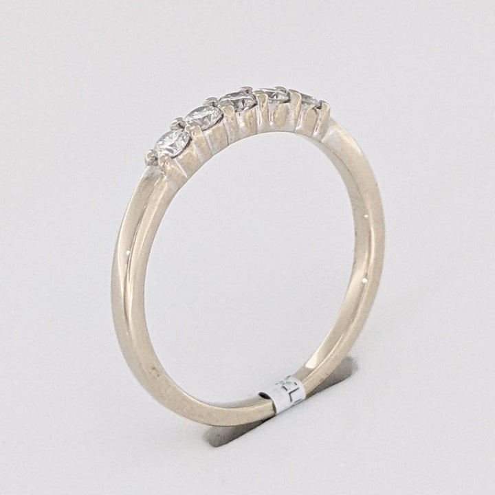 14K WHITE .20 CARAT TOTAL WEIGHT SI2 H DIAMOND ROUND (5) PRONG SET ESTATE BAND 2.0 GRAMS