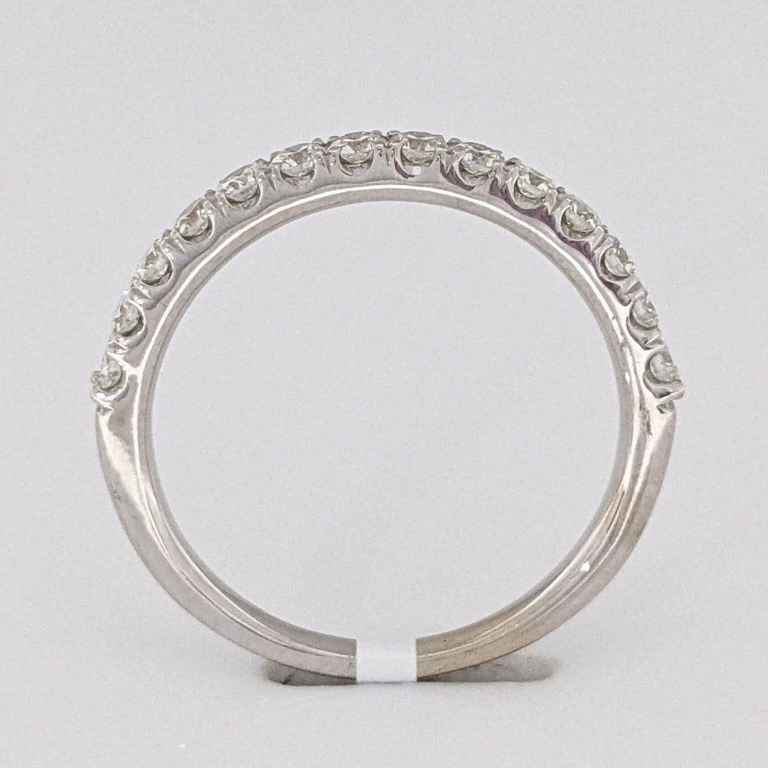 14K WHITE .56 CARAT TOTAL WEIGHT SI1 H DIAMOND ROUND (14) ESTATE PRONG BAND 3.1 GRAMS
