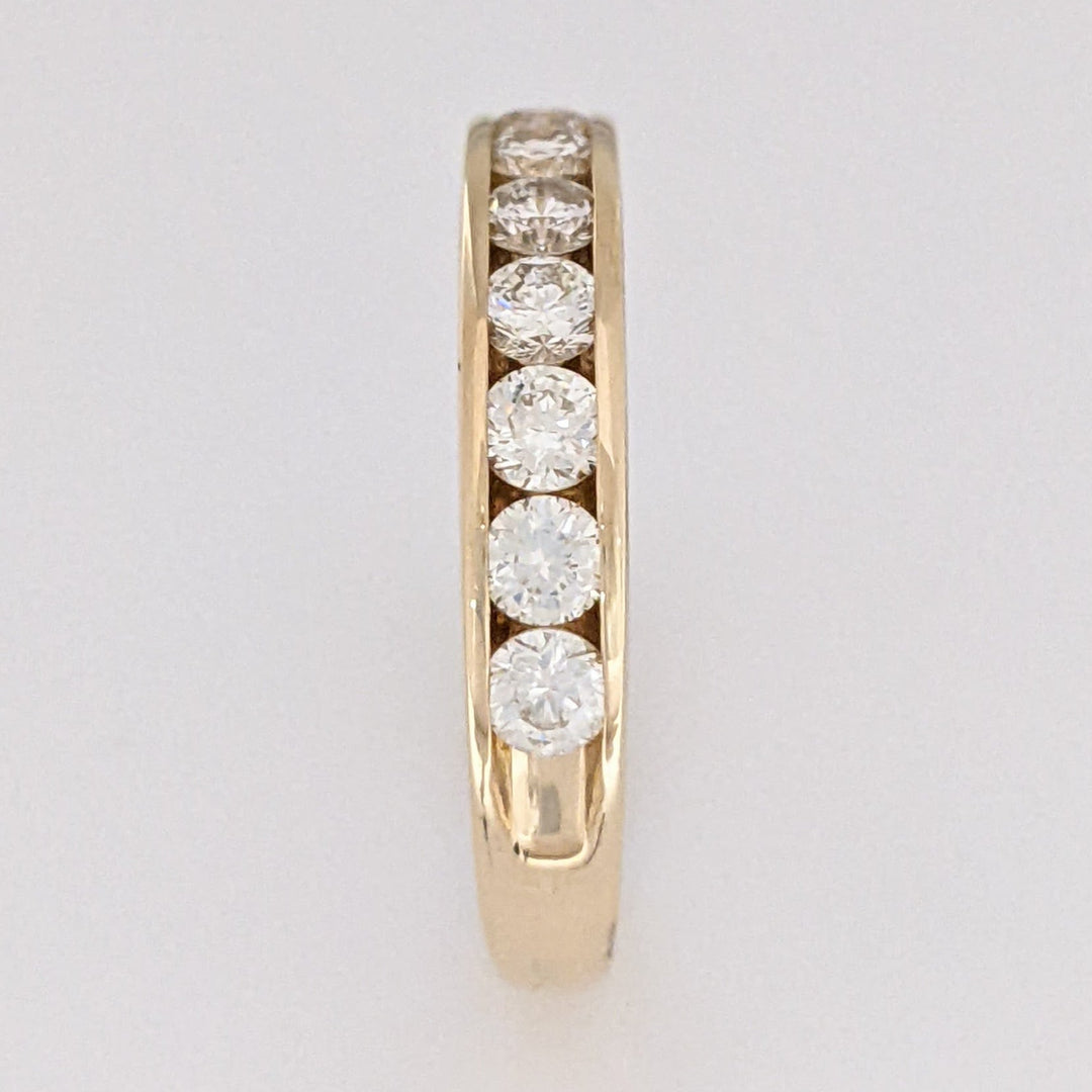 14K .96 CARAT TOTAL WEIGHT SI1 H DIAMOND ROUND (12) ESTATE CHANNEL BAND 3.3 GRAMS