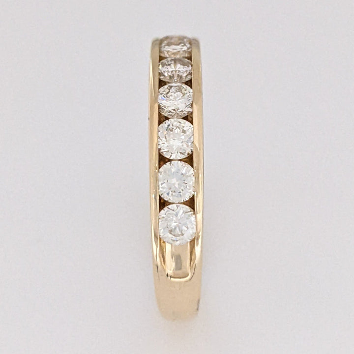 14K .96 CARAT TOTAL WEIGHT SI1 H DIAMOND ROUND (12) ESTATE CHANNEL BAND 3.3 GRAMS