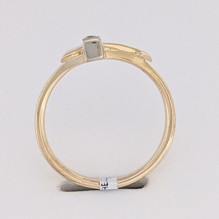14K DIAMOND ROUND (2) ARROW ESTATE RING 2.3 GRAMS