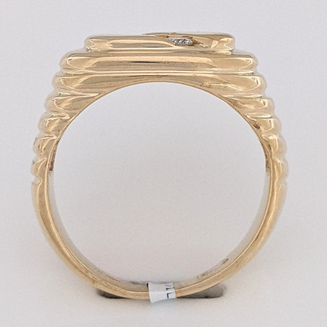 14K .25 DIAMOND TOTAL WEIGHT SI3 J-K ROUND (3) FLAT TOP ESTATE RING 7.5 GRAMS