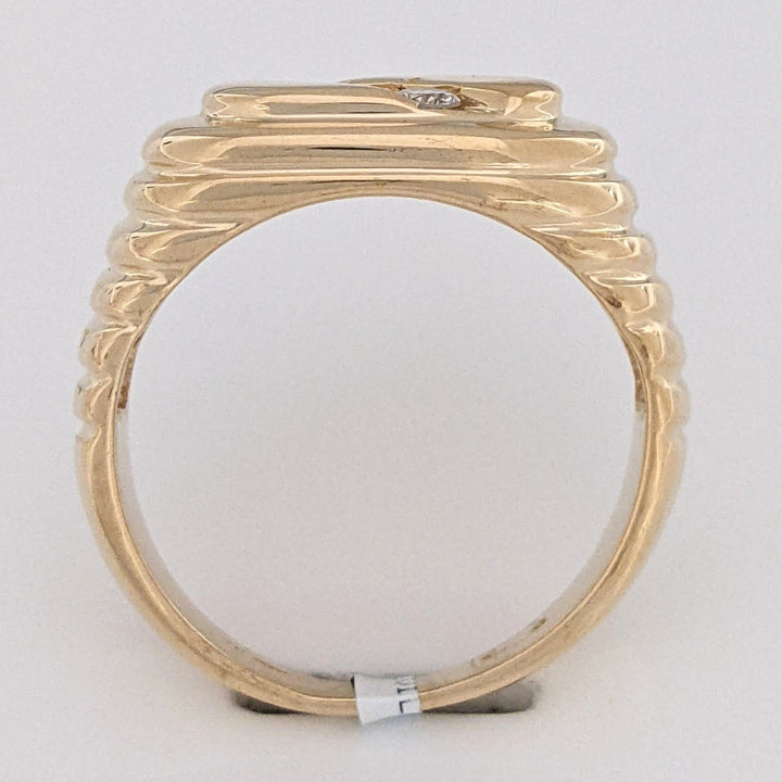 14K .25 DIAMOND TOTAL WEIGHT SI3 J-K ROUND (3) FLAT TOP ESTATE RING 7.5 GRAMS