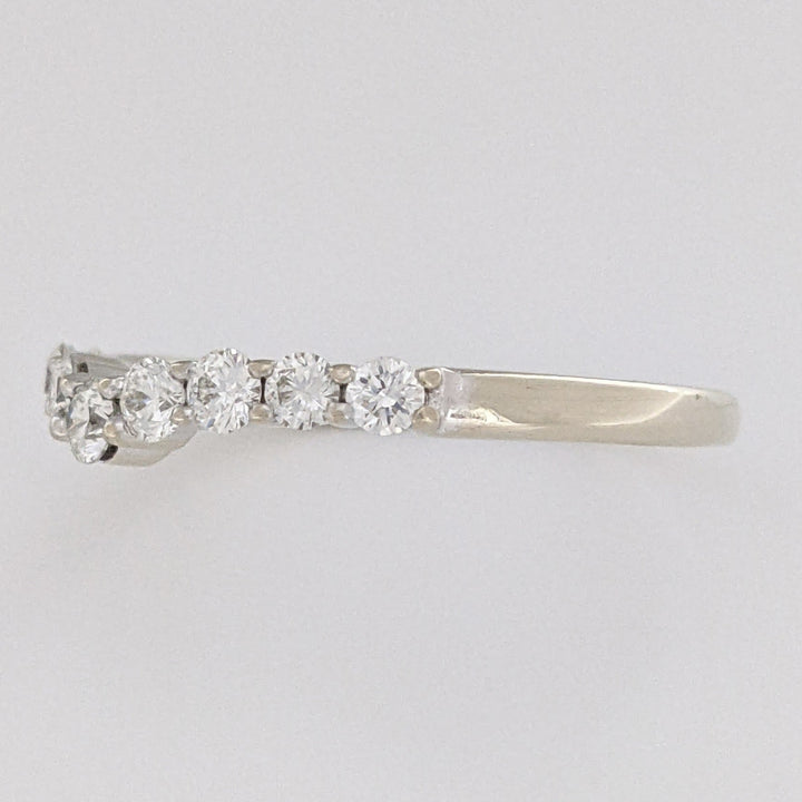 14K WHITE .53 CARAT TOTAL WEIGHT SI2 I DIAMOND ROUND (10) CURVED ESTATE BAND 2.0 GRAMS