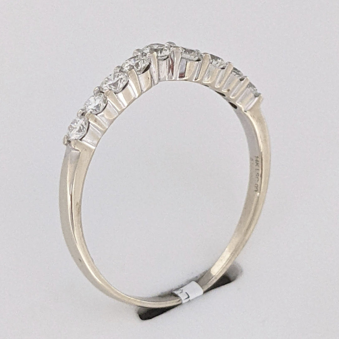14K WHITE .53 CARAT TOTAL WEIGHT SI2 I DIAMOND ROUND (10) CURVED ESTATE BAND 2.0 GRAMS