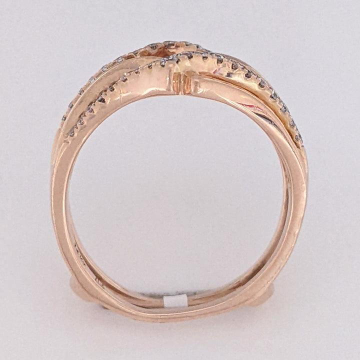 14K ROSE .25 CARAT TOTAL WEIGHT SI H-I DIAMOND ROUND (38) ESTATE RING JACKET 4.5 GRAMS
