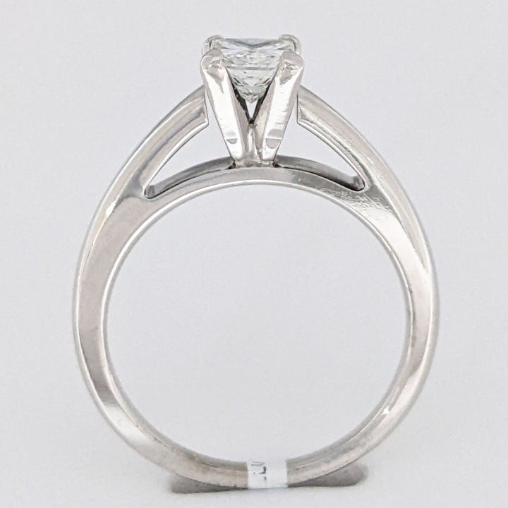 14K WHITE .70 CARAT TOTAL SI2 H DIAMOND PRINCESS CUT ESTATE RING 4.6 GRAMS