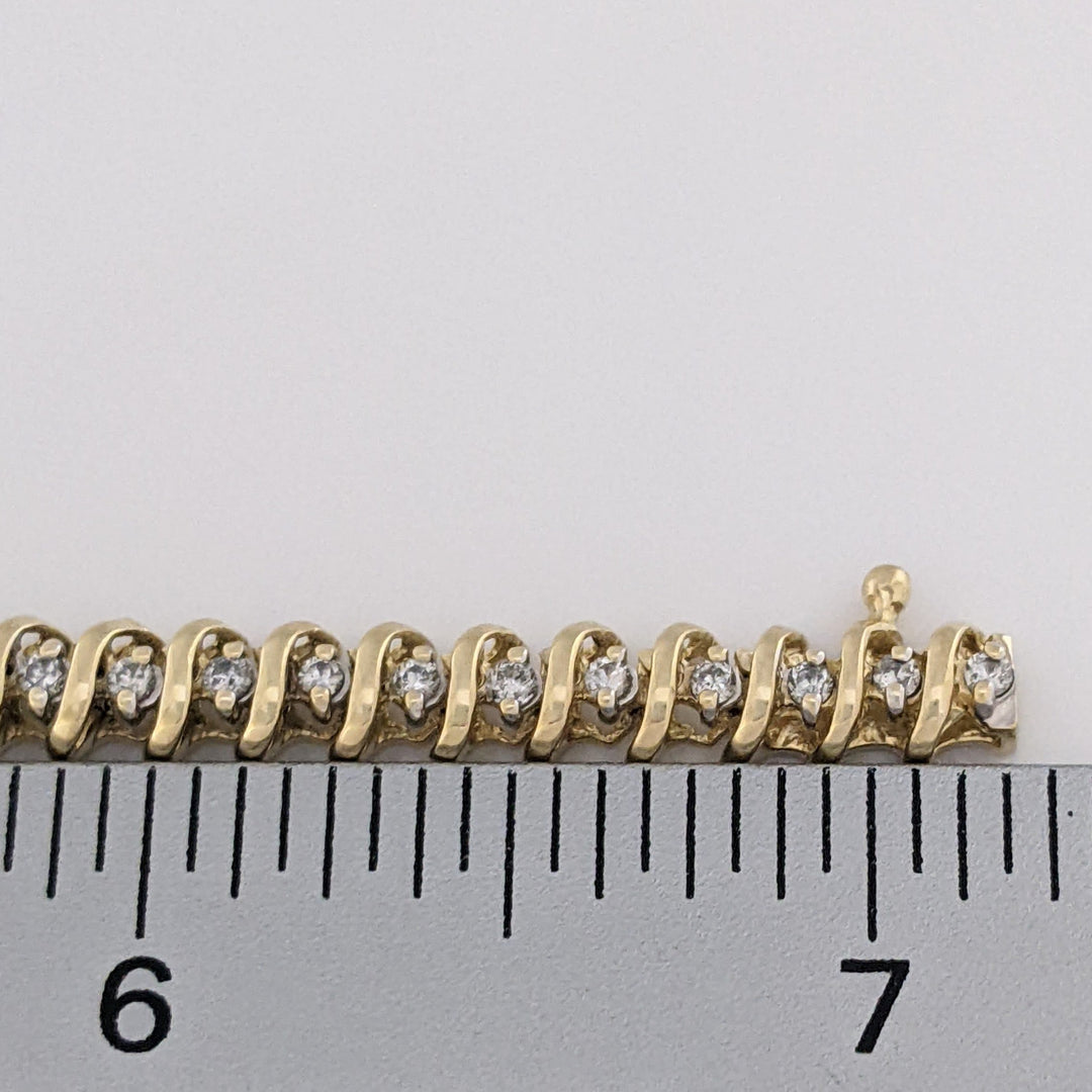 14K 1.10 CARAT TOTAL WEIGHT I1 I DIAMOND ROUND (55) ESTATE BRACELET 12.2 GRAMS