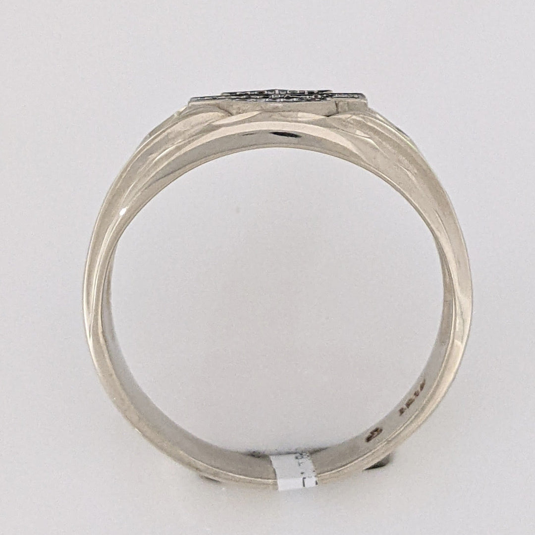 10K WHITE HARLEY DAVIDSON BLACK ENAMEL ESTATE RING 5.1 GRAMS
