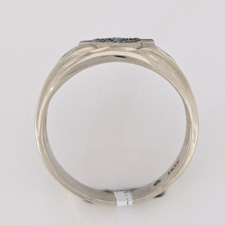 10K WHITE HARLEY DAVIDSON BLACK ENAMEL ESTATE RING 5.1 GRAMS
