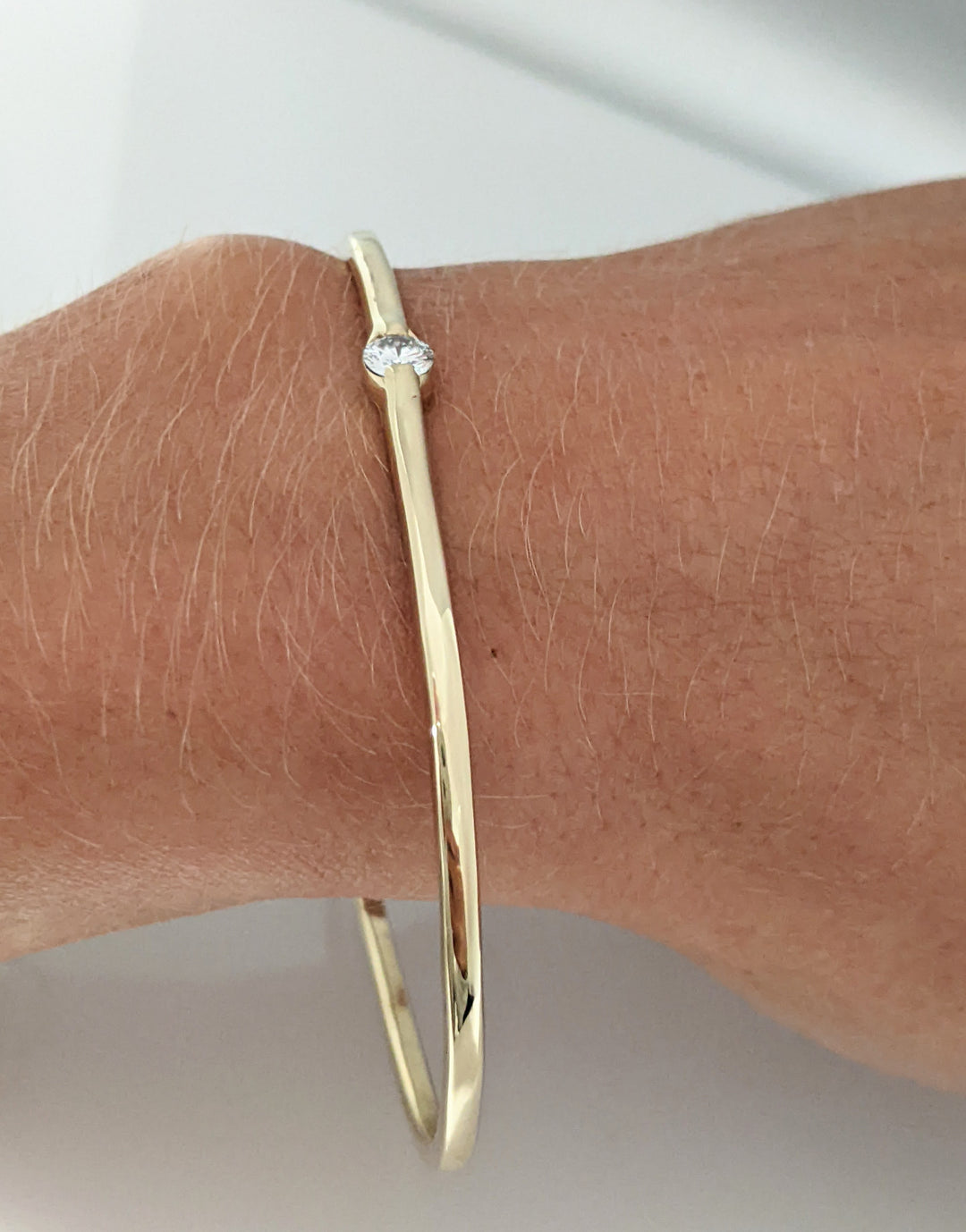 14K .34 CARAT TOTAL VS1 H DIAMOND ROUND TENSION SET 13.4 GRAM ESTATE BANGLE