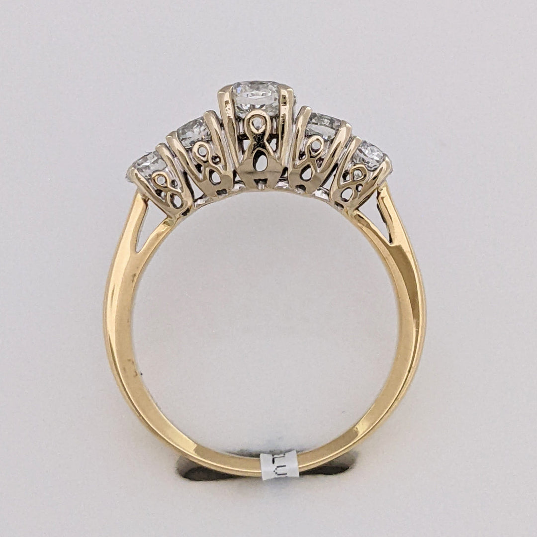 18K 1.95 CARAT TOTAL WEIGHT VVS2 F DIAMOND ROUND (5) ESTATE RING 4.9 GRAMS