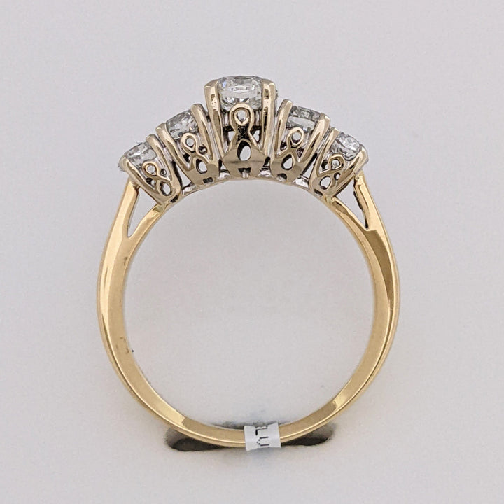 18K 1.95 CARAT TOTAL WEIGHT VVS2 F DIAMOND ROUND (5) ESTATE RING 4.9 GRAMS