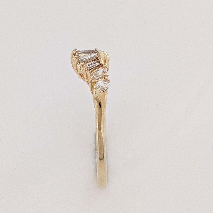 14K .49CTW SI2 H DIAMOND MARQUISE (4) BAGUETTE (5) ESTATE WRAP 2.2 GRAMS