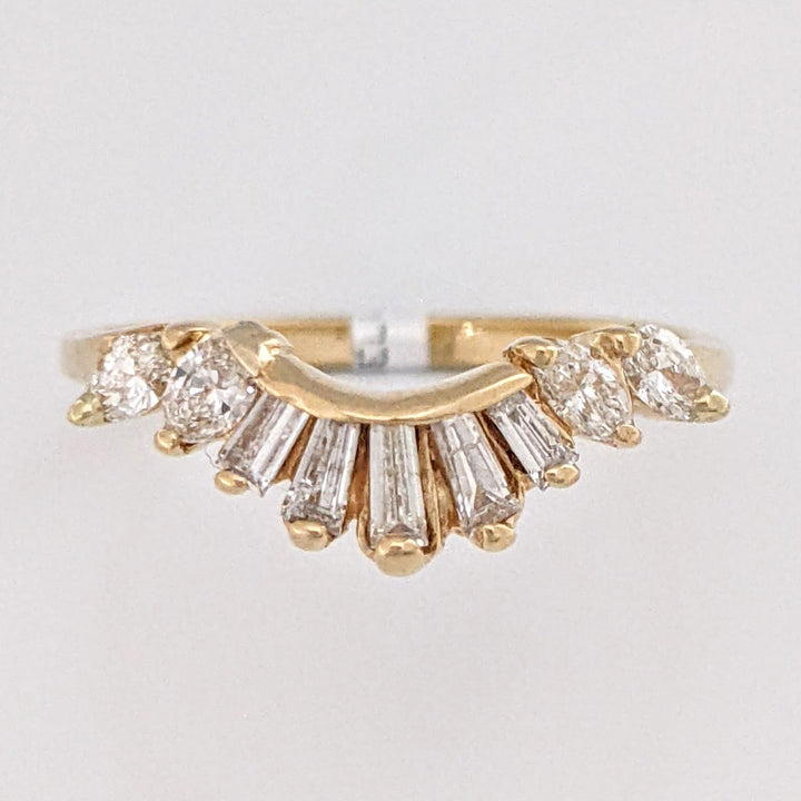 14K .49CTW SI2 H DIAMOND MARQUISE (4) BAGUETTE (5) ESTATE WRAP 2.2 GRAMS