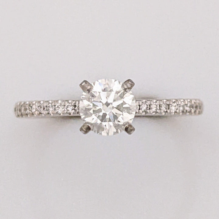 14K WHITE .61 CARAT TOTAL WEIGHT VS1 H DIAMOND ROUND (23) ESTATE RING 2.1 GRAMS
