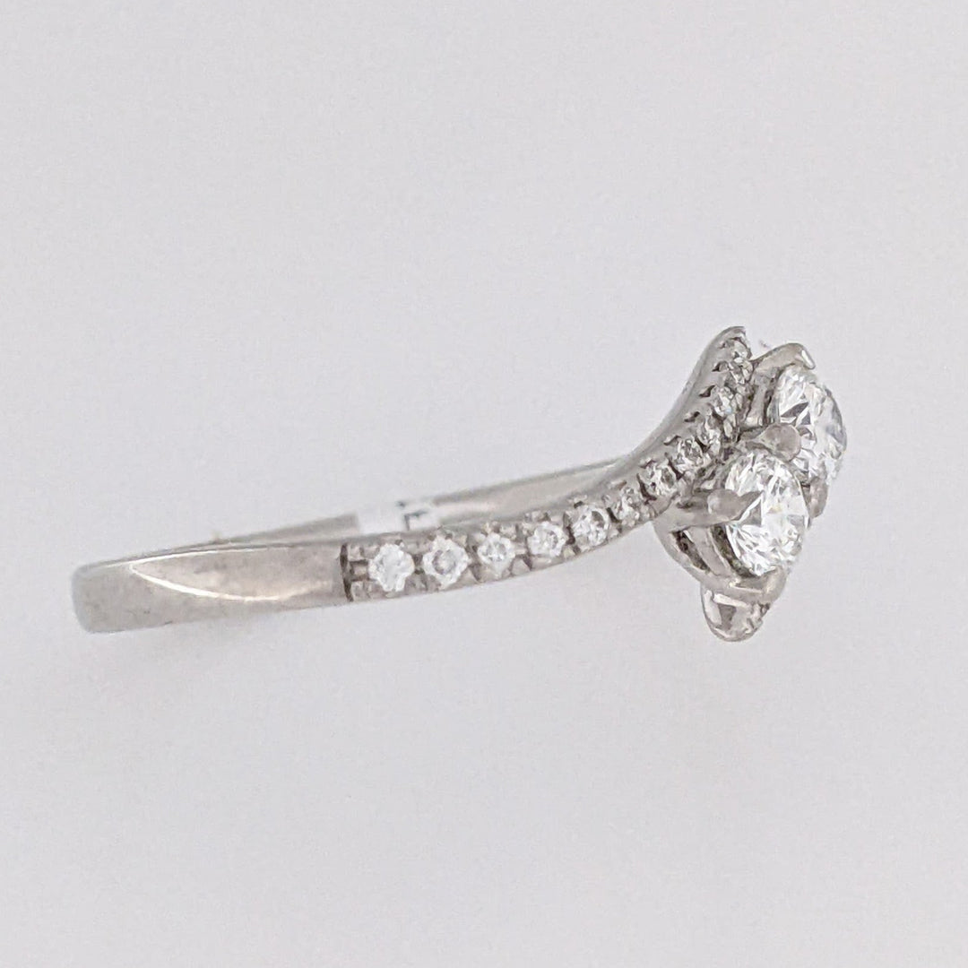 18K WHITE .40 CARAT TOTAL WEIGHT VS2 H DIAMOND ROUND (26) ESTATE BYPASS RING 2.9 GRAMS