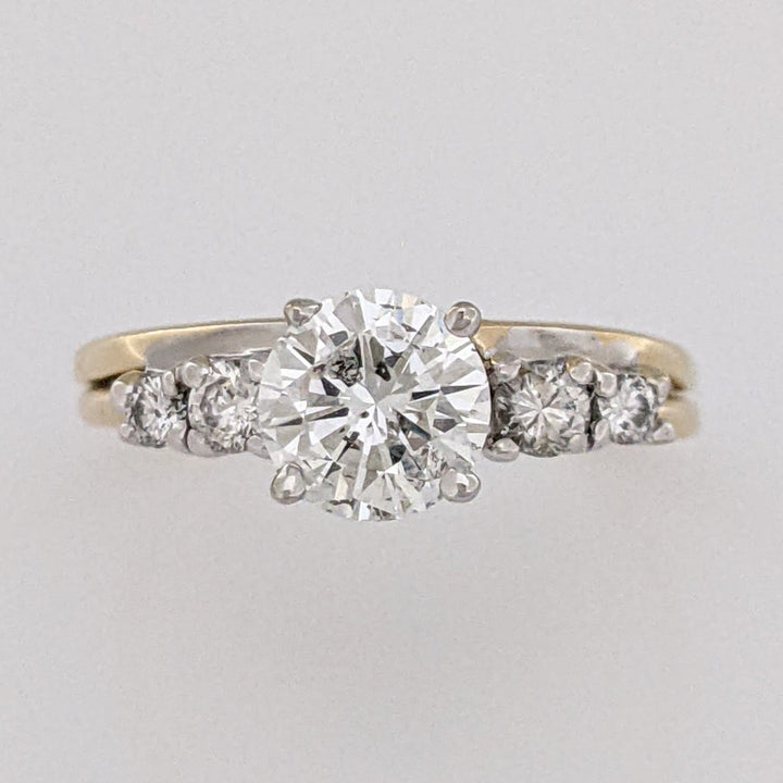 14K .98CTW I1 I DIAMOND ROUND ESTATE RING AND WRAP SET 3.0 GRAMS