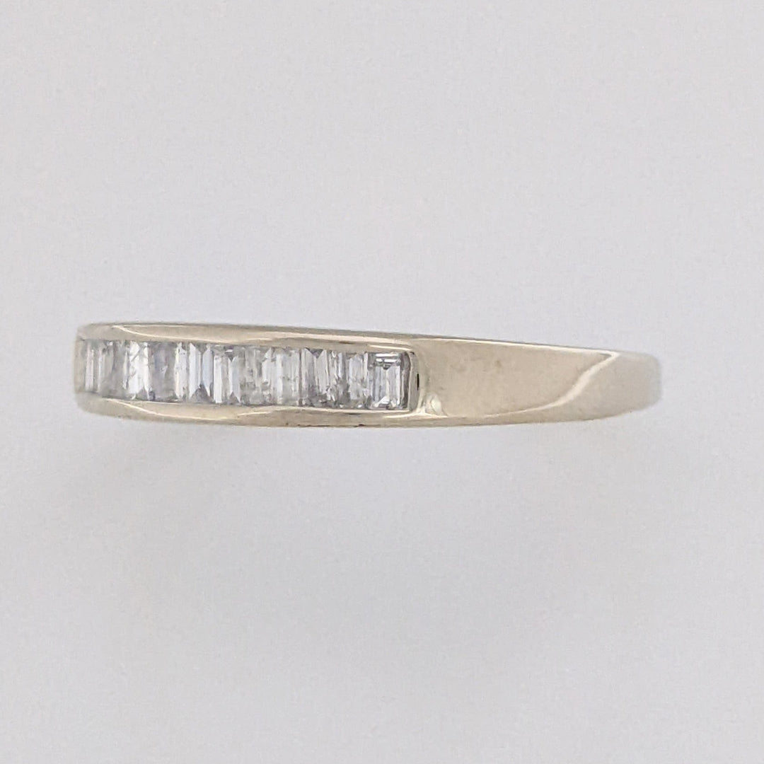 14K WHITE .28 CARAT TOTAL WEIGHT I1 H DIAMOND BAGUETTE (14) ESTATE CHANNEL SET BAND 2.4 GRAMS