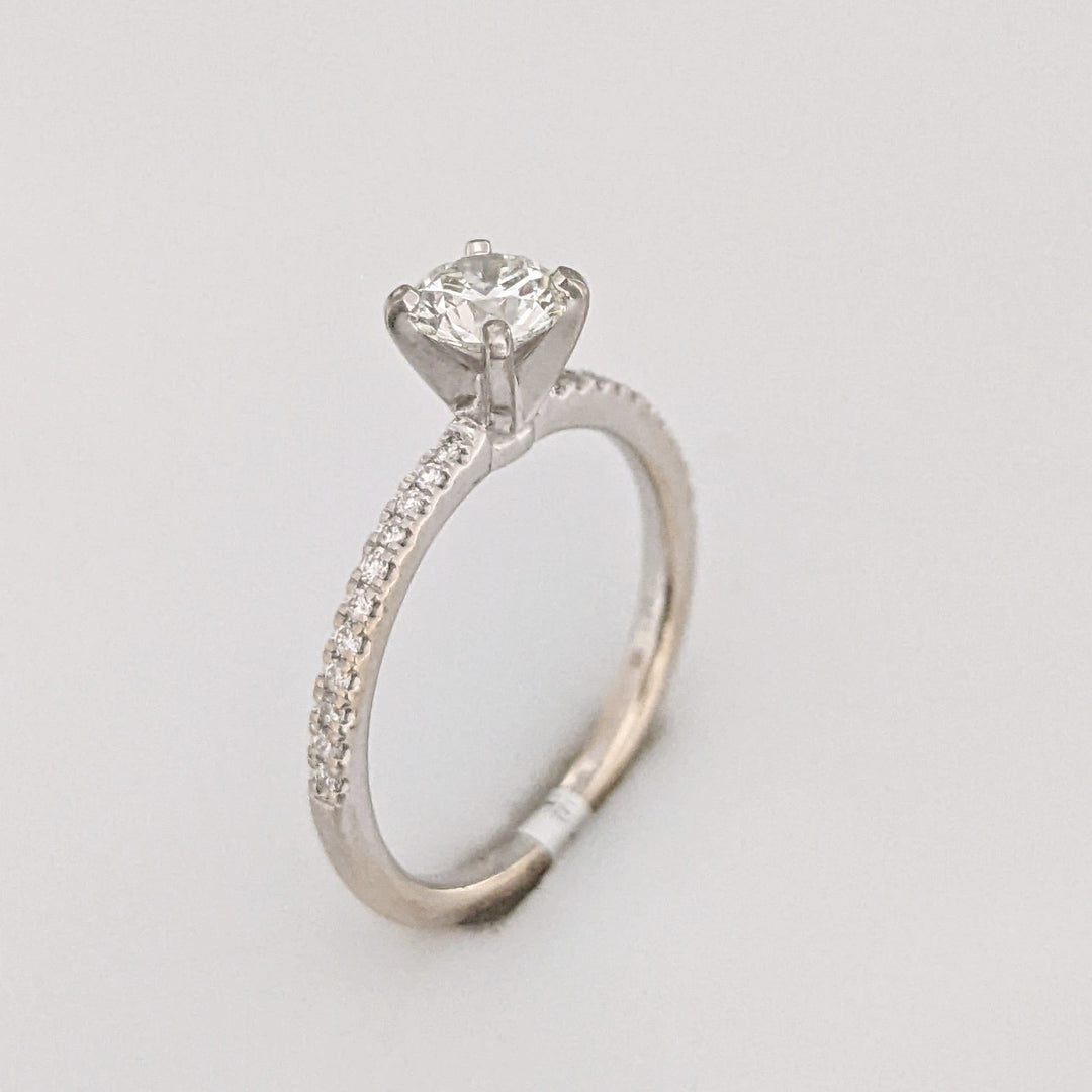 14K WHITE .61 CARAT TOTAL WEIGHT VS1 H DIAMOND ROUND (23) ESTATE RING 2.1 GRAMS