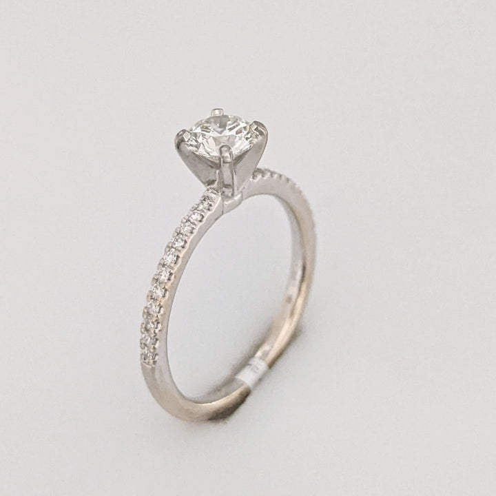 14K WHITE .61 CARAT TOTAL WEIGHT VS1 H DIAMOND ROUND (23) ESTATE RING 2.1 GRAMS
