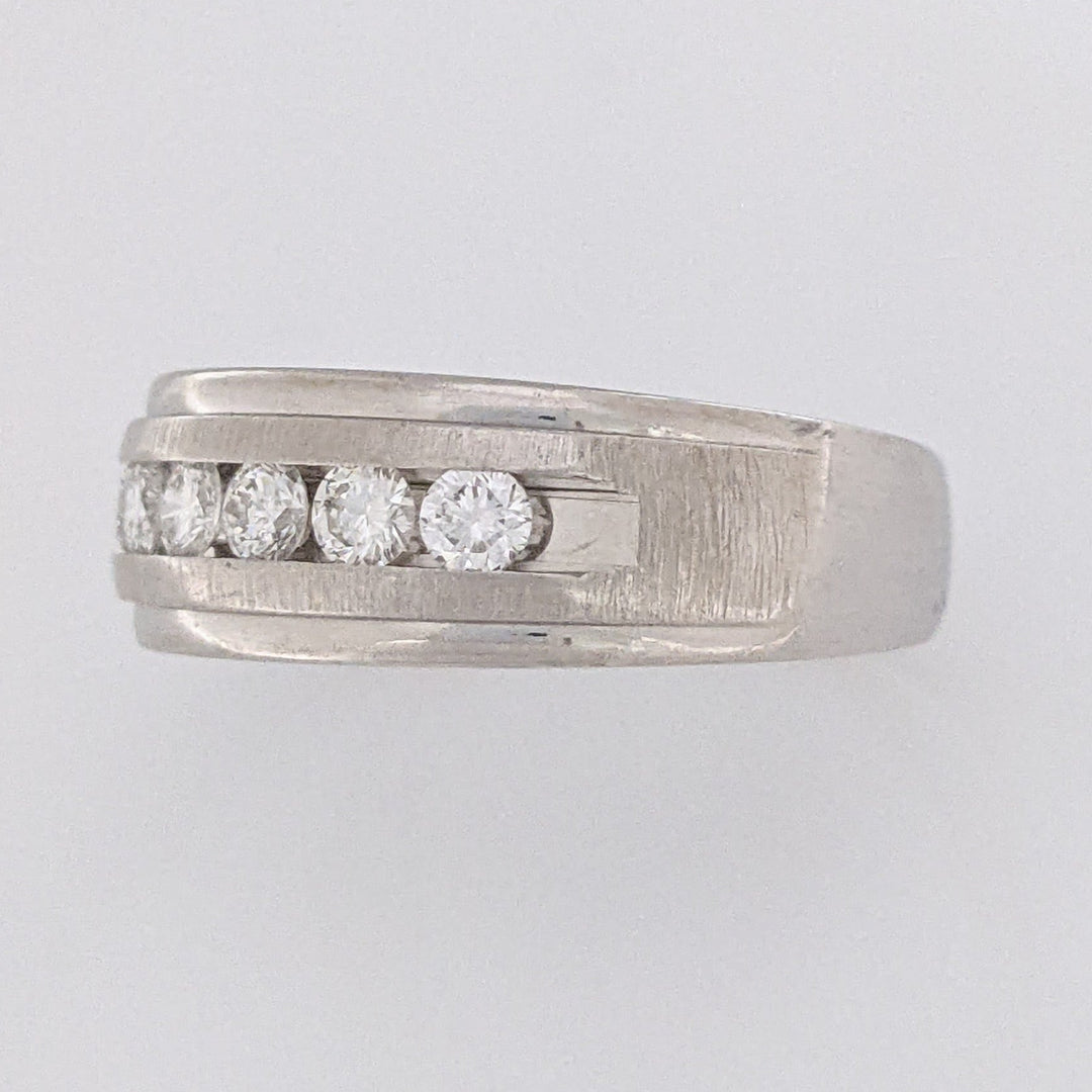 14K WHITE .48 CARAT TOTAL WEIGHT SI1 I DIAMOND ROUND (6) ESTATE CHANNEL BAND 6.7 GRAMS