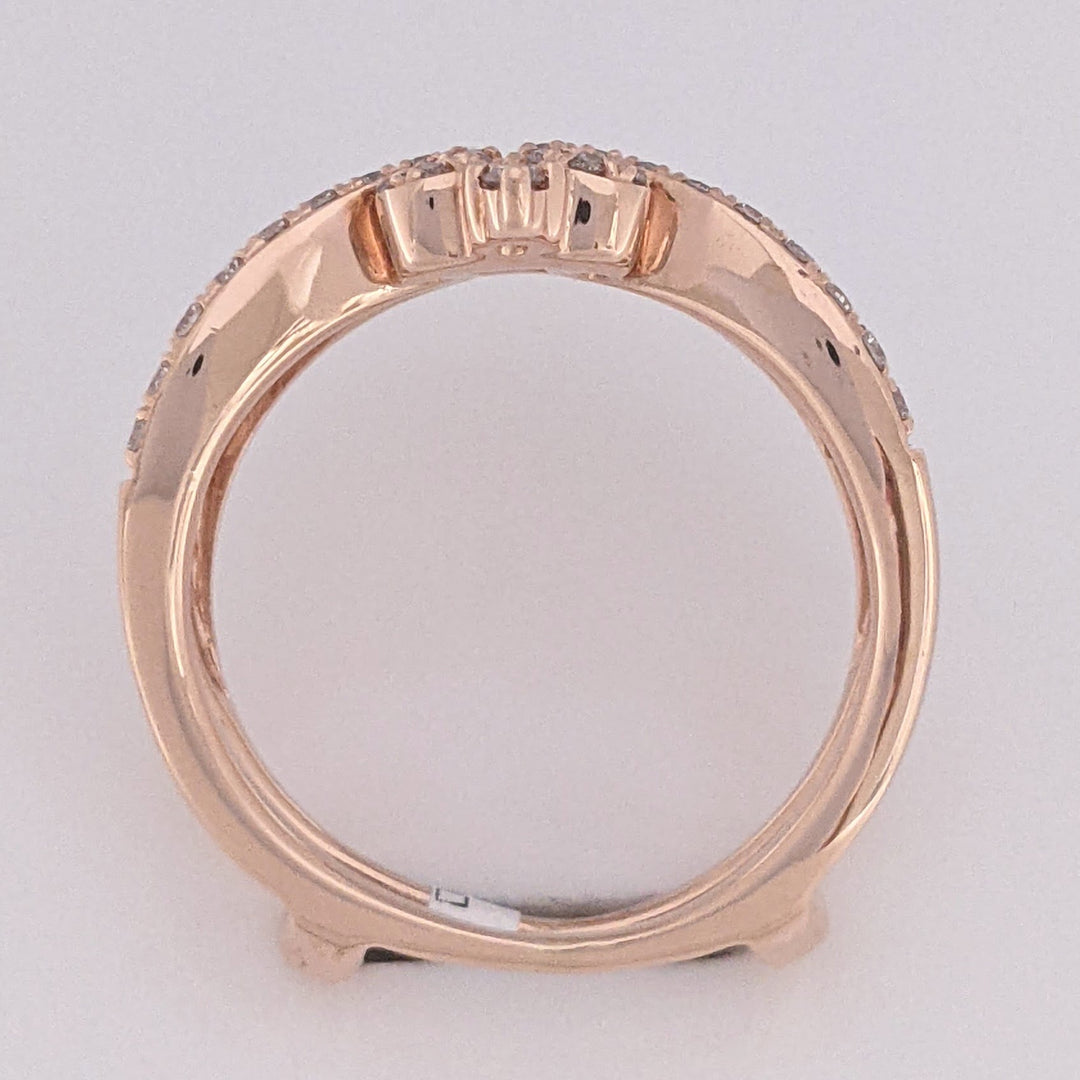 14K ROSE .33 CARAT TOTAL WEIGHT SI2 H DIAMOND ROUND (66) ESTATE RING JACKET 5.0 GRAMS