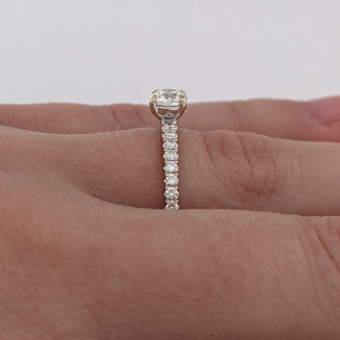 14K WHITE .90 CARAT TOTAL WEIGHT VS2 I DIAMOND ROUND (27) ESTATE "FOREVERMARK" RING 2.6 GRAMS