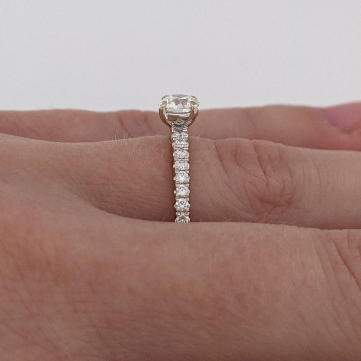 14K WHITE .90 CARAT TOTAL WEIGHT VS2 I DIAMOND ROUND (27) ESTATE "FOREVERMARK" RING 2.6 GRAMS