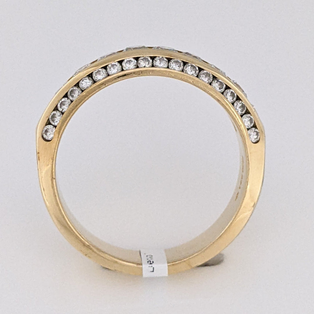 14K .86 CARAT TOTAL WEIGHT SI2 I DIAMOND ROUND (46) CHANNEL TOP/SIDE ESTATE BAND 5.7 GRAMS