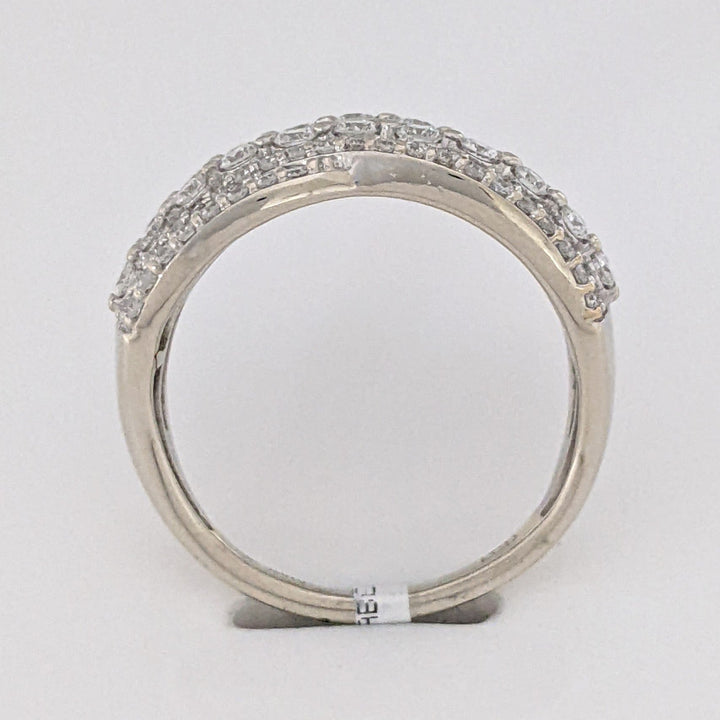 10K WHITE 1.45 CARAT TOTAL WEIGHT VS1 G DIAMOND ROUND (101) MULTI-ROW ESTATE BAND 3.5 GRAMS