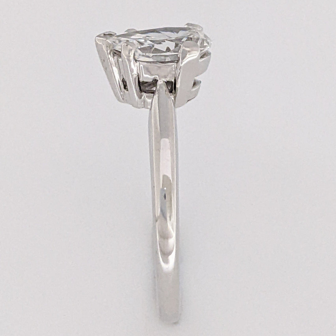 PLATINUM 1.22 CARAT TOTAL VS1 D DIAMOND PEAR ESTATE SOLITAIRE RING 4.5 GRAMS