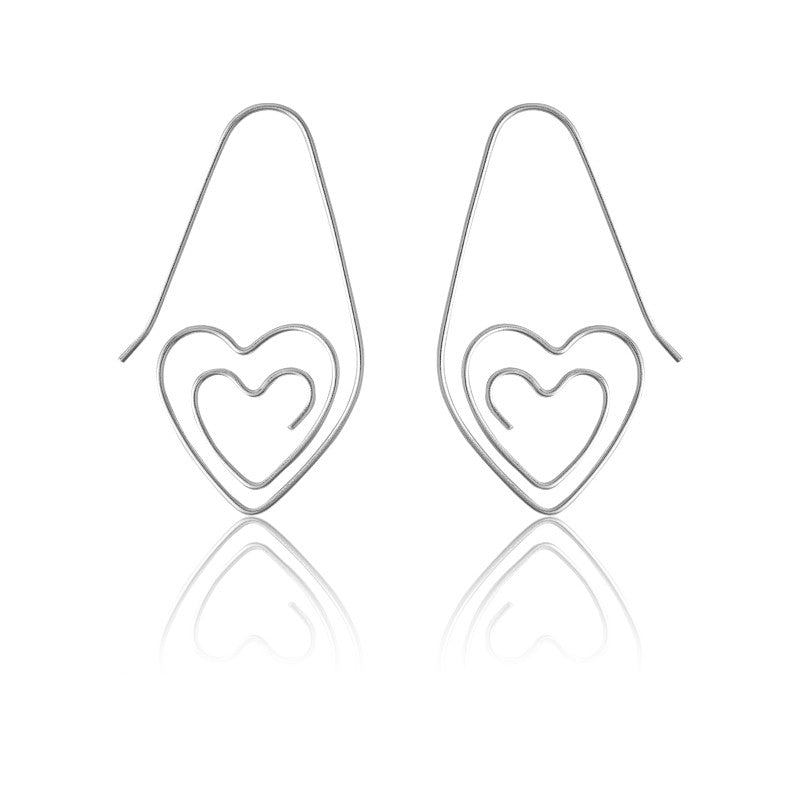 Sterling Silver Hook Heart Earring