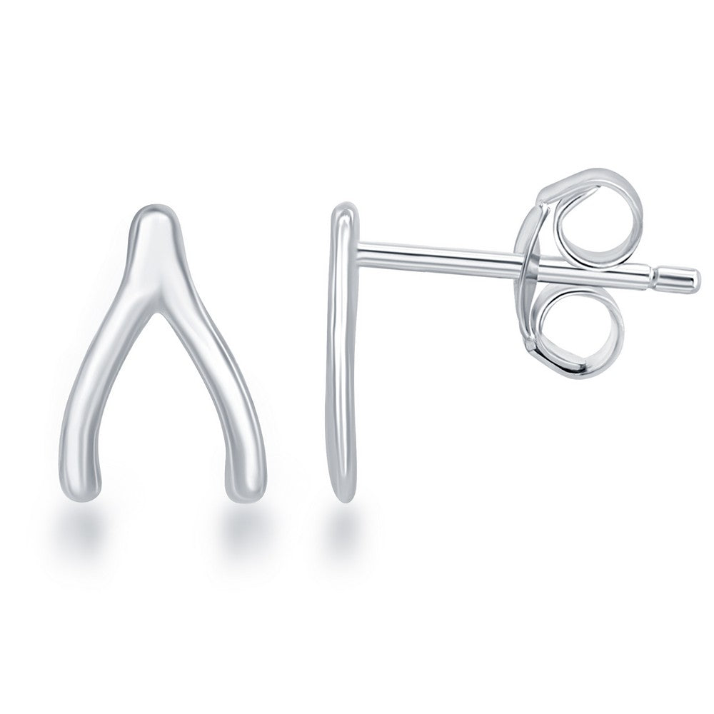 Sterling Silver Small Wishbone Earrings