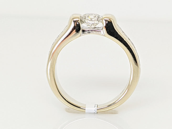 14KW .78 CARAT TOTAL WEIGHT VS2 G DIAMOND ROUND (11) TENSION/CHANNEL SET ESTATE RING 5.3 GRAMS