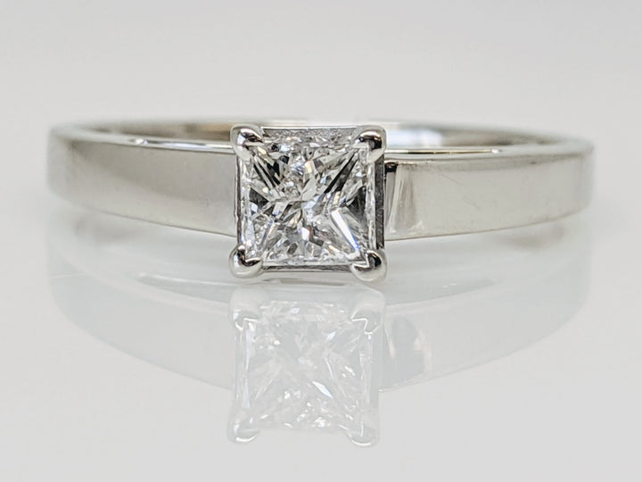14KW .48 CARAT TOTAL SI2 H DIAMOND PC RAISED SHANK SOLITAIRE ESTATE RING 3.1G