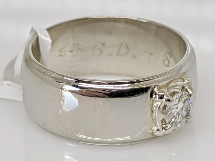 14K WHITE .24 CARAT TOTAL VS2 G DIAMOND ROUND WIDE BAND ESTATE RING 6.9 GRAMS