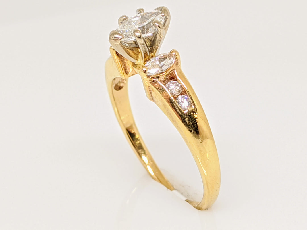 14K .54 CARAT TOTAL WEIGHT VS G DIAMOND MARQUISE CUT WITH ROUND MELEE ESTATE RING