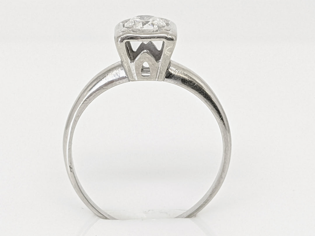 14K WHITE .43 CARAT TOTAL I2 H DIAMOND ROUND SQUARE HEAD SOLITAIRE ESTATE RING 2.2 GRAMS
