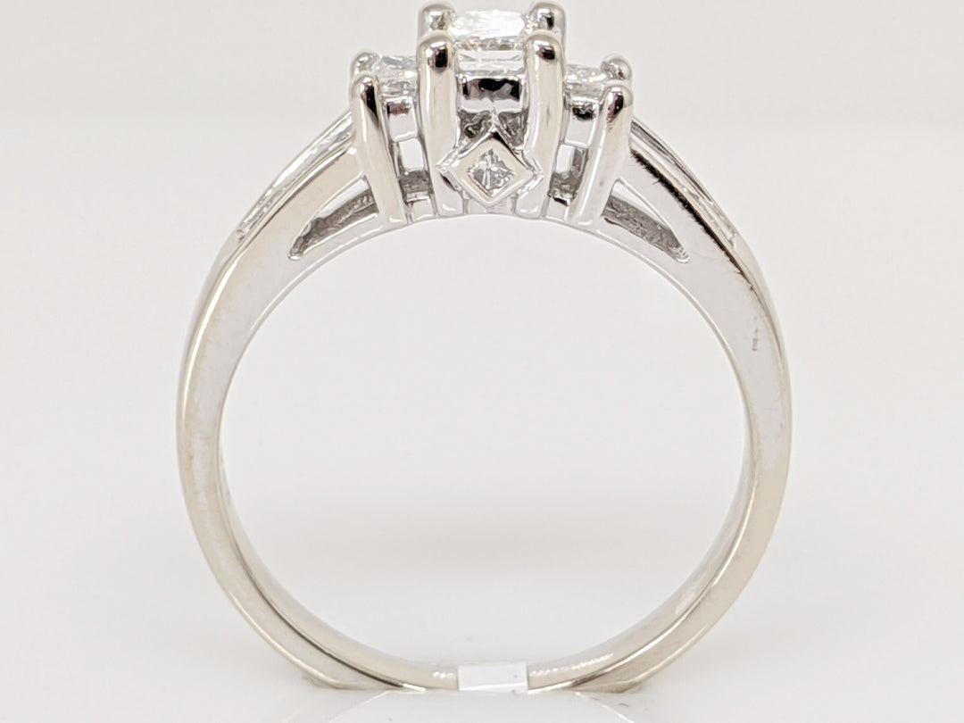 14K WHITE .50 CARAT TOTAL WEIGHT SI2 G DIAMOND PRINCESS CUT (13) ESTATE RING 3.3 GRAMS