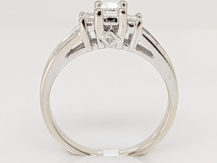 14K WHITE .50 CARAT TOTAL WEIGHT SI2 G DIAMOND PRINCESS CUT (13) ESTATE RING 3.3 GRAMS