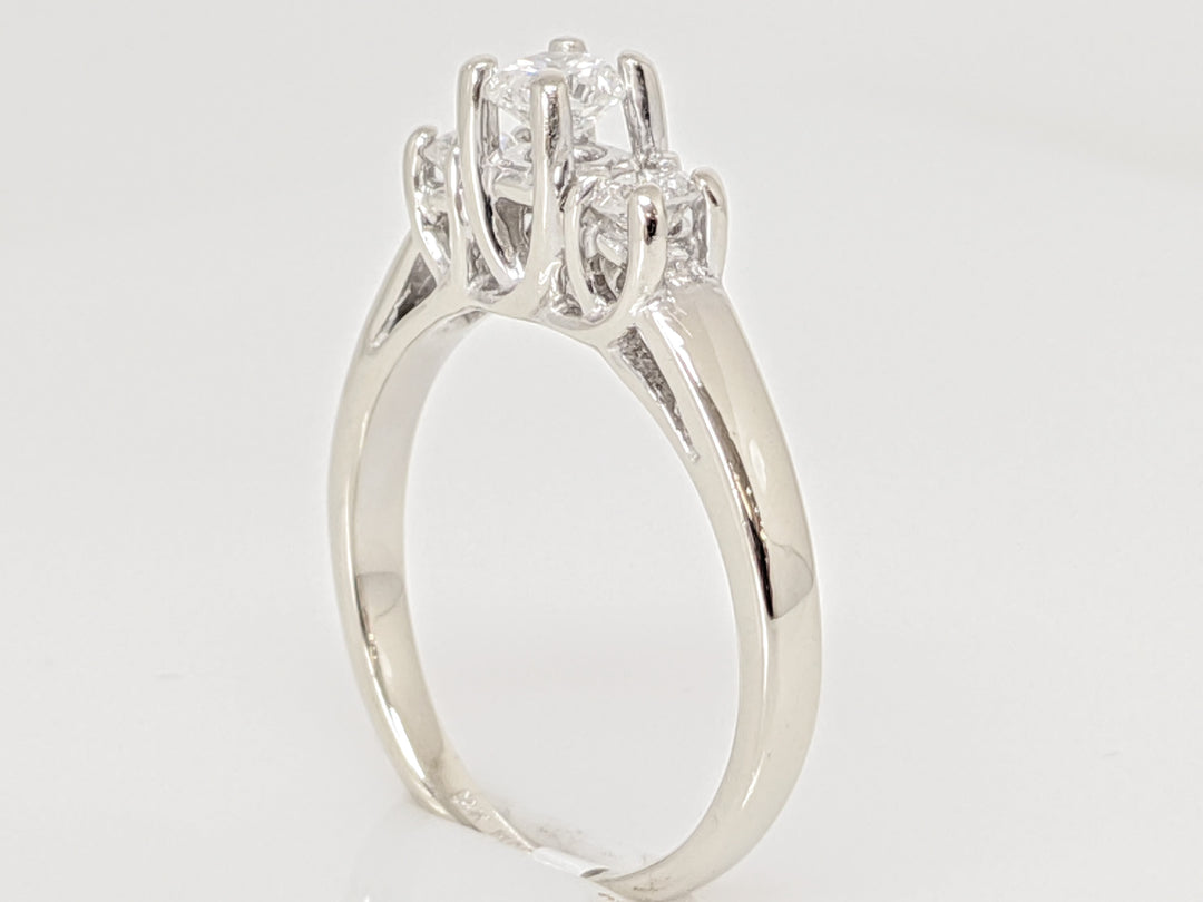 14K WHITE .42 CARAT TOTAL WEIGHT I1 G DIAMOND ROUND (3) TRINITY ESTATE RING 3.1 GRAMS